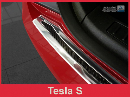Kryt prahu zadních dveří Tesla S - nerez-karbon