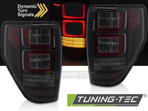 Zadní LED světla s dynamickým blikačem pro Ford F-150 - kouřové provedení