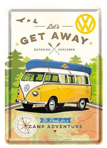 Retro pohlednice - Volkswagen - Let's Get Away 10x14,5cm
