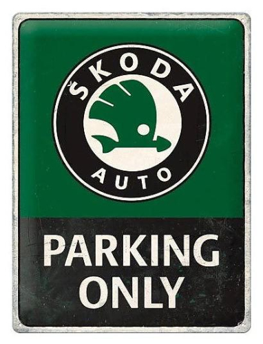 Retro cedule - Škoda - Parking Only 30x40cm