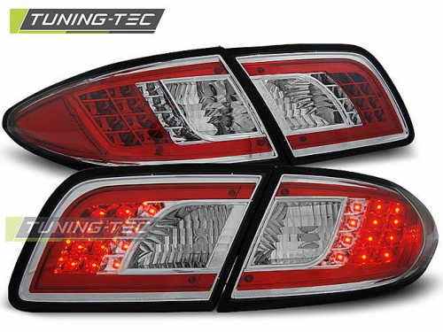 Čiré zadní světla s LED pro Mazda 6 červená/chrom