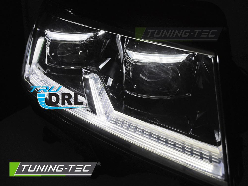Přední LED světla s denním svícením Volkswagen T6.1 - černé provedení