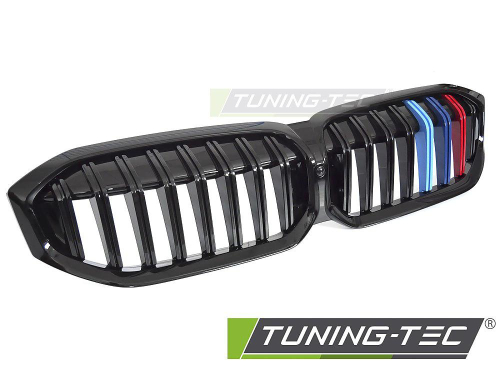 Maska-ledvinky pro BMW G20 / G21 LCI Facelift, černý lesk s trikolórou