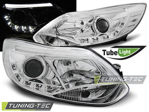 Přední světla LED TubeLights Ford Focus III chrom