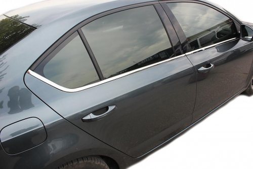 Nerez chrom lišty spodní hrany oken Škoda Octavia III