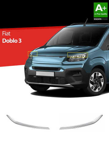 Nerez lišty - mračítka předních světel Fiat Doblo III K9 facelift