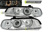 Přední světla angel eyes BMW E39 chrom
