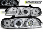 Přední světla angel eyes BMW E39 chrom