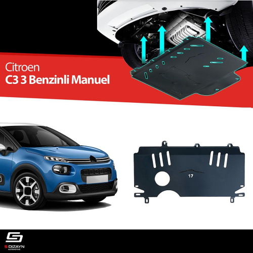 Ocelový kryt pod motor (2mm) Citroen C3 (Benzín manuál)
