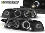 Přední světla černá Angel Eyes Fiat Punto