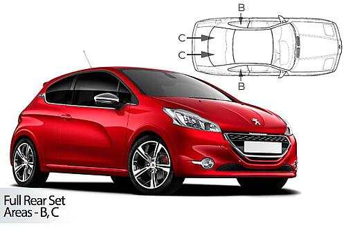 Sluneční clony CarShades PEUGEOT 208, 3-dvéř.