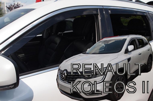 Deflektory <br>-ofuky oken Renault Koleos II <br>- přední+zadní