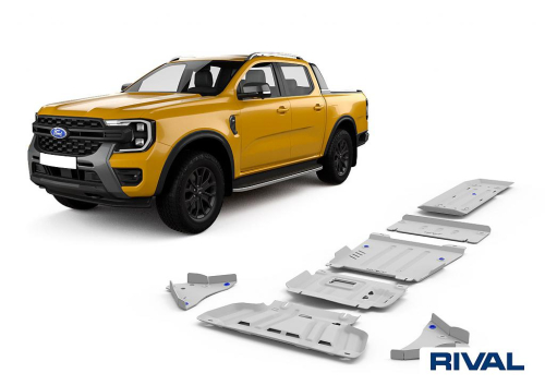 sada ALU krytů podvozku Ford Ranger II (P703) - motor+radiátor, převodovka, rozdělovací převodovka, ramena a nádrž