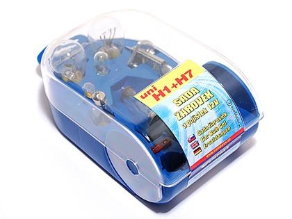 Servisní krabička autožárovek univerzální H1 + H7 (+ pojistky)