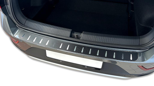 Kryt prahu pátých dveří - nerez+karbon folie Volkswagen T-ROC // T-ROC Facelift