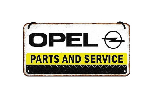 Retro cedule Opel - Parts and service 20x10cm