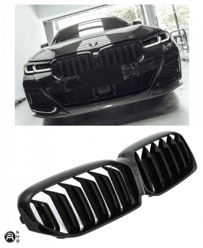 Maska-ledvinky pro BMW G30/G31 LCI, černá lesklá, dvojitá žebra