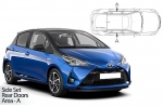 Sluneční clony CarShades Toyota Yaris III Hatchback Facelift, 5dvéř.