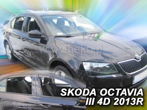 Deflektory-ofuky oken Škoda Octavia III + zadní