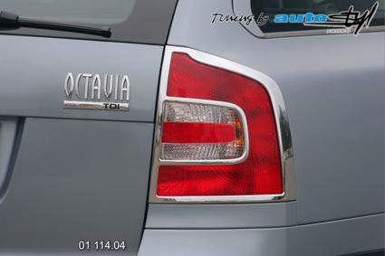 Rámečky zadních světel Škoda Octavia II Combi - chrom