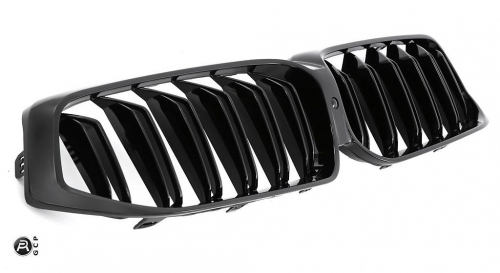 Maska-ledvinky pro BMW 6 G32 GT LCI - černý lesk, dvojitá žebra