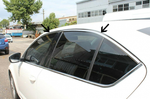 Nerez chrom lišty horní hrany oken Škoda Octavia III