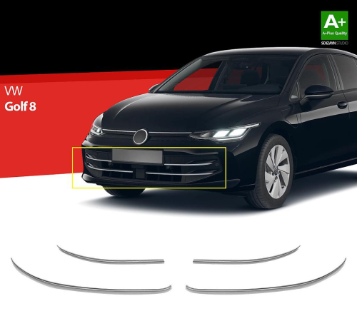 Nerez chrom lišty předního nárazníku Volkswagen Golf 8.5