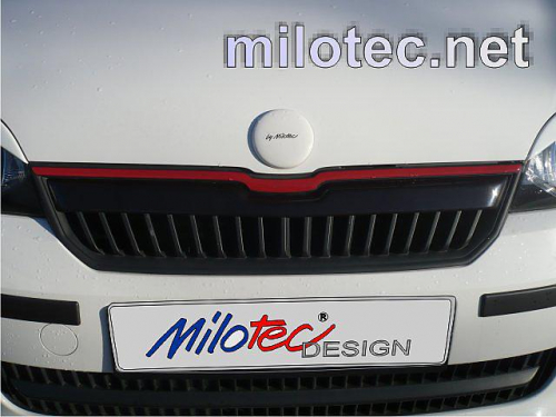 Lišta na přední masku Racing Škoda Citigo - červená