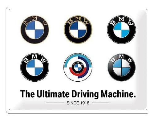 Retro cedule - BMW (Logo Evolution) 30x40cm