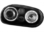 Přední světla černá Angel Eyes Volkswagen Golf IV