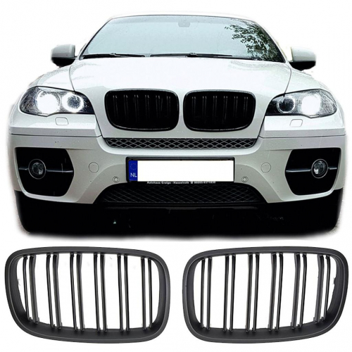 Maska-ledvinky pro BMW X6 E71 - černá, dvojitá žebra