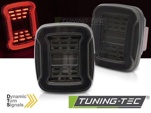 Zadní LED světla s dynamickým blinkrem pro Jeep Wrangler YJ / TJ, kouřové provedení