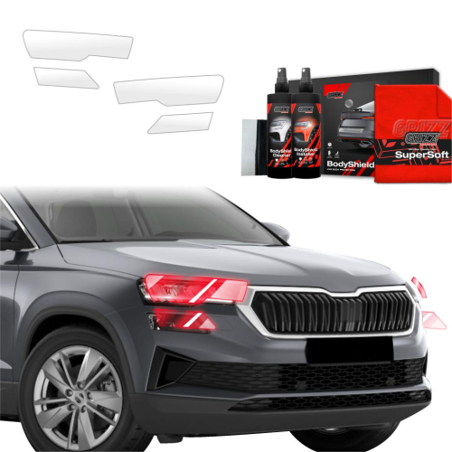 Ochranná folie GRIZZ na přední světlomety Skoda Karoq