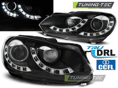 Přední světla CCFL s LED DUAL DRL VW Golf VI černá