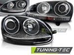Přední světla čirá VW Golf V GTI černá