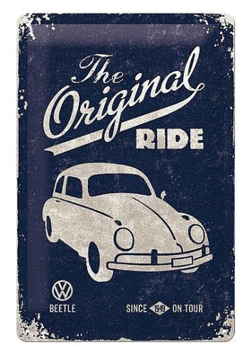 Retro cedule Volkswagen - The Original Ride (modrá) - 20x30cm