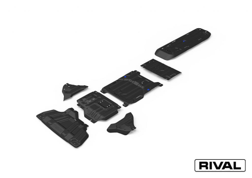 sada ocelových krytů podvozku Ford Ranger II (P703) - motor+radiátor, převodovka, rozdělovací převodovka, ramena a nádrž