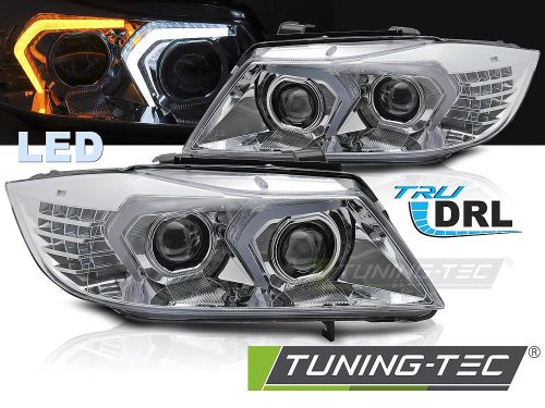 Přední komplet LED světla pro BMW E90 / E91 - provedení chrom