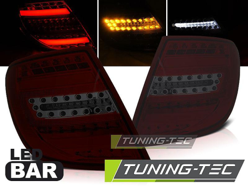 Zadní LED Bar světla Mercedes-Benz C-Class W204, červeno-kouřové provedení