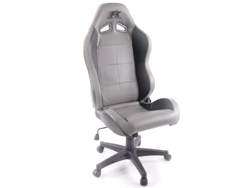 Sportovní sedačka Pro Sport - kancelářská židle, koženková, černo-šedá