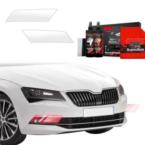 Ochranná folie GRIZZ na přední mlhové světlomety Skoda Superb III Combi