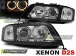 Přední světla angel eyes AUDI A6 D2S xenon černá
