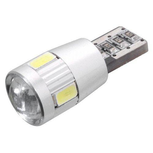 LED žárovka 6SMD 12V T10 s rezistorem CAN-BUS ready bílá