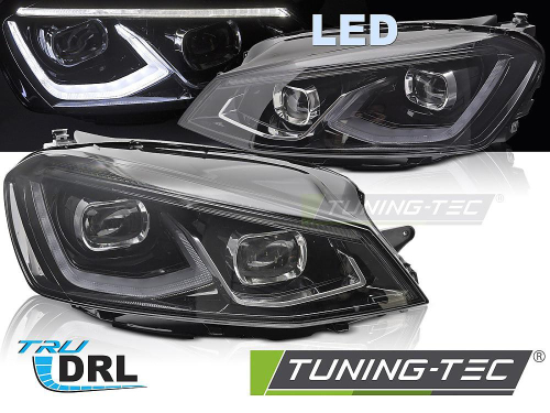 Přední LED světla s denním svícením pro Volkswagen Golf VII - černé provedení