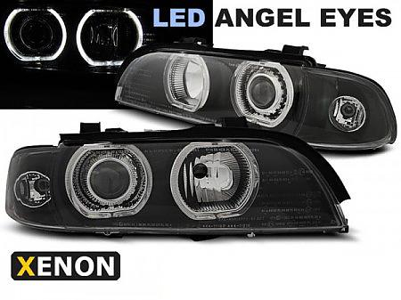 LED Angel Eyes přední světla BMW E39 černé