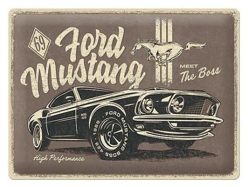 Retro cedule - Ford Mustang - The Boss 30x40cm