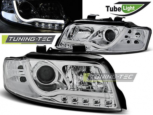 Přední světla chrom Tube Light Audi A4