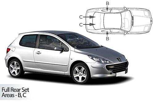 Sluneční clony CarShades PEUGEOT 307, 3-dvéř.