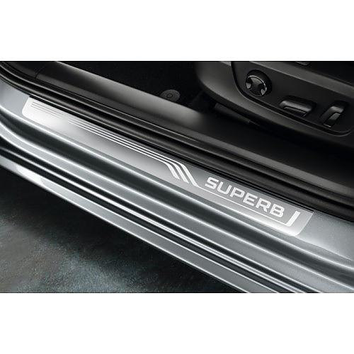 Nástupní celokovové kryty prahů nápis (Superb) Škoda Superb III