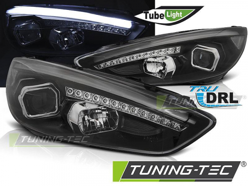 Přední světla s LED denními světly Ford Focus MK3 černá